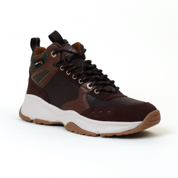 chaussures à lacets high sneaker boot marron Tommy Hilfiger