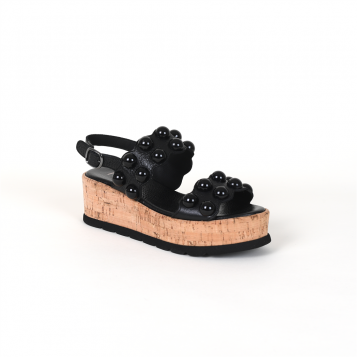 sandales compensées 16693d1 noir Pertini